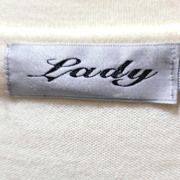 XXL Wool Blend Cream Button Down Cardigan - Picture 6 of 6